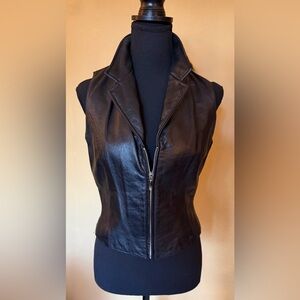 Maxima Women's Black Leather Vest